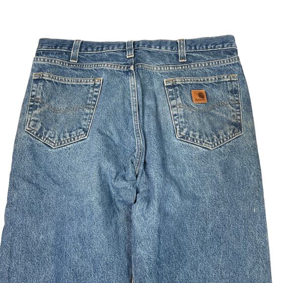 Carhartt Straight Leg Relaxed Fit Jeans Medium Wash B460 FLAW Mens 36x30 - Picture 4 of 6